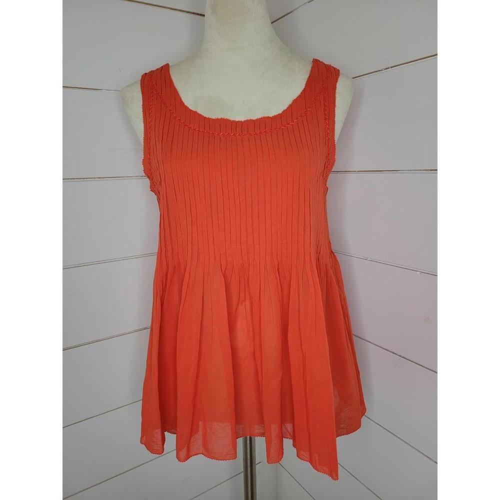 Vanessa Virginia size 10 orange babydoll sleeveless blouse
